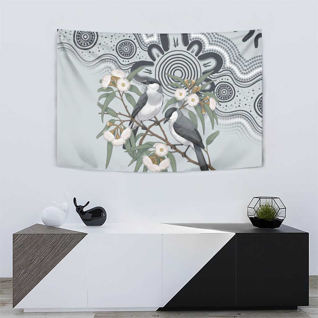 Australia Grey Butcherbird Tapestry Eucalyptus Alba Indigenous Art - Aussie Hoodie