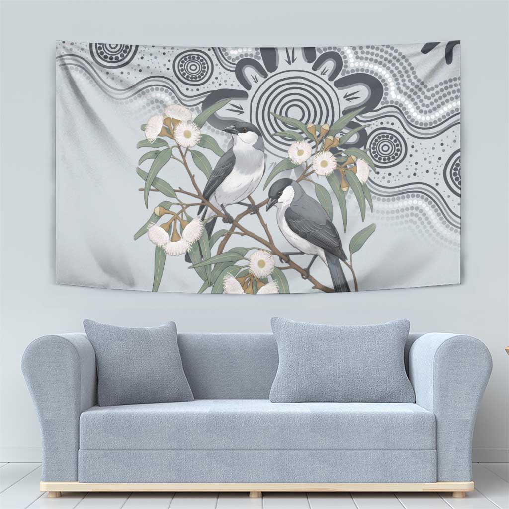 Australia Grey Butcherbird Tapestry Eucalyptus Alba Indigenous Art - Aussie Hoodie