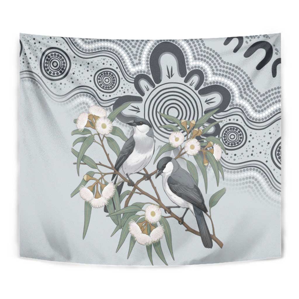 Australia Grey Butcherbird Tapestry Eucalyptus Alba Indigenous Art - Aussie Hoodie