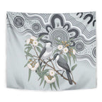 Australia Grey Butcherbird Tapestry Eucalyptus Alba Indigenous Art - Aussie Hoodie