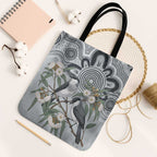 Australia Grey Butcherbird Tote Bag Eucalyptus Alba Indigenous Art - Aussie Hoodie