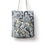 Australia Grey Butcherbird Tote Bag Eucalyptus Alba Indigenous Art - Aussie Hoodie