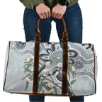 Australia Grey Butcherbird Travel Bag Eucalyptus Alba Indigenous Art - Aussie Hoodie