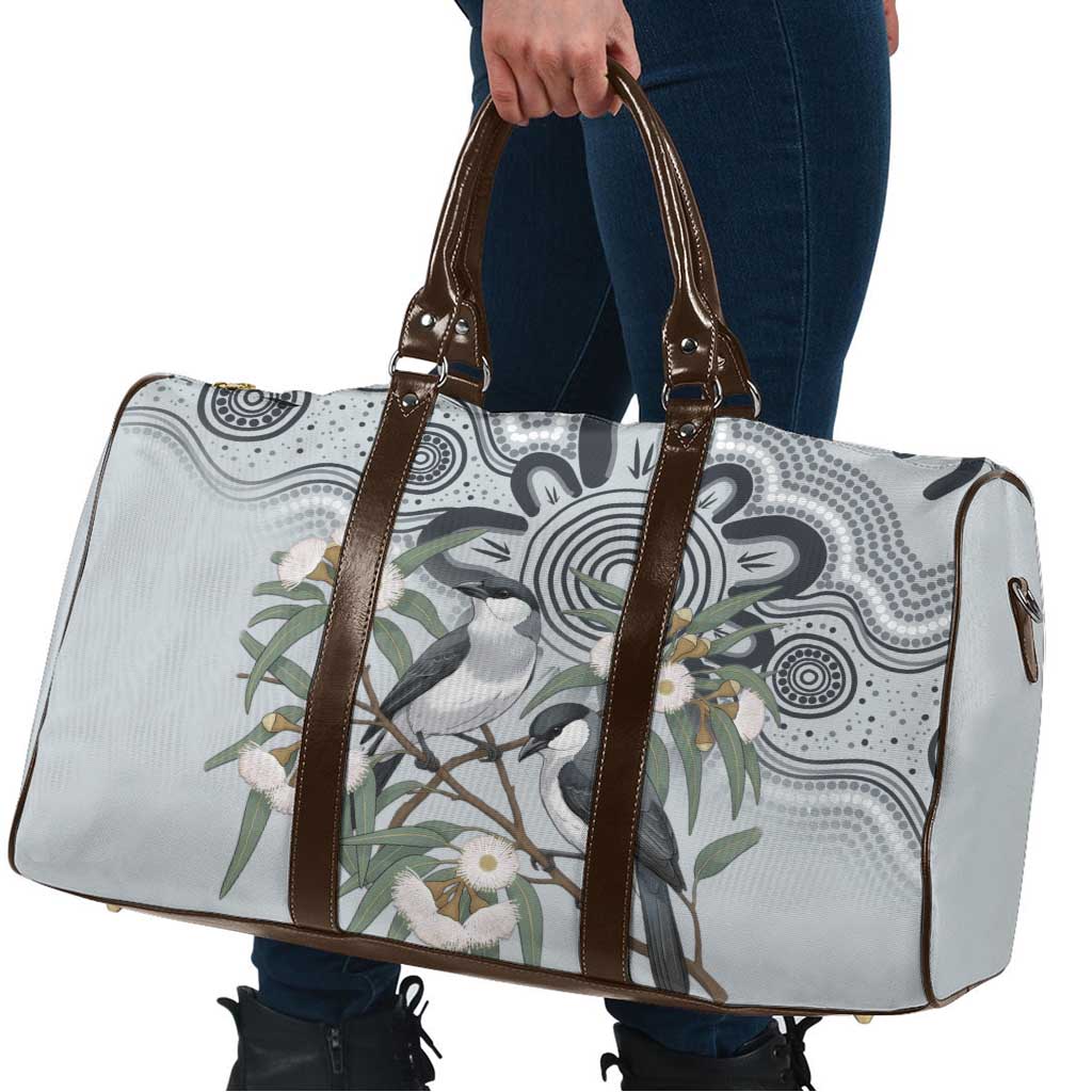 Australia Grey Butcherbird Travel Bag Eucalyptus Alba Indigenous Art - Aussie Hoodie