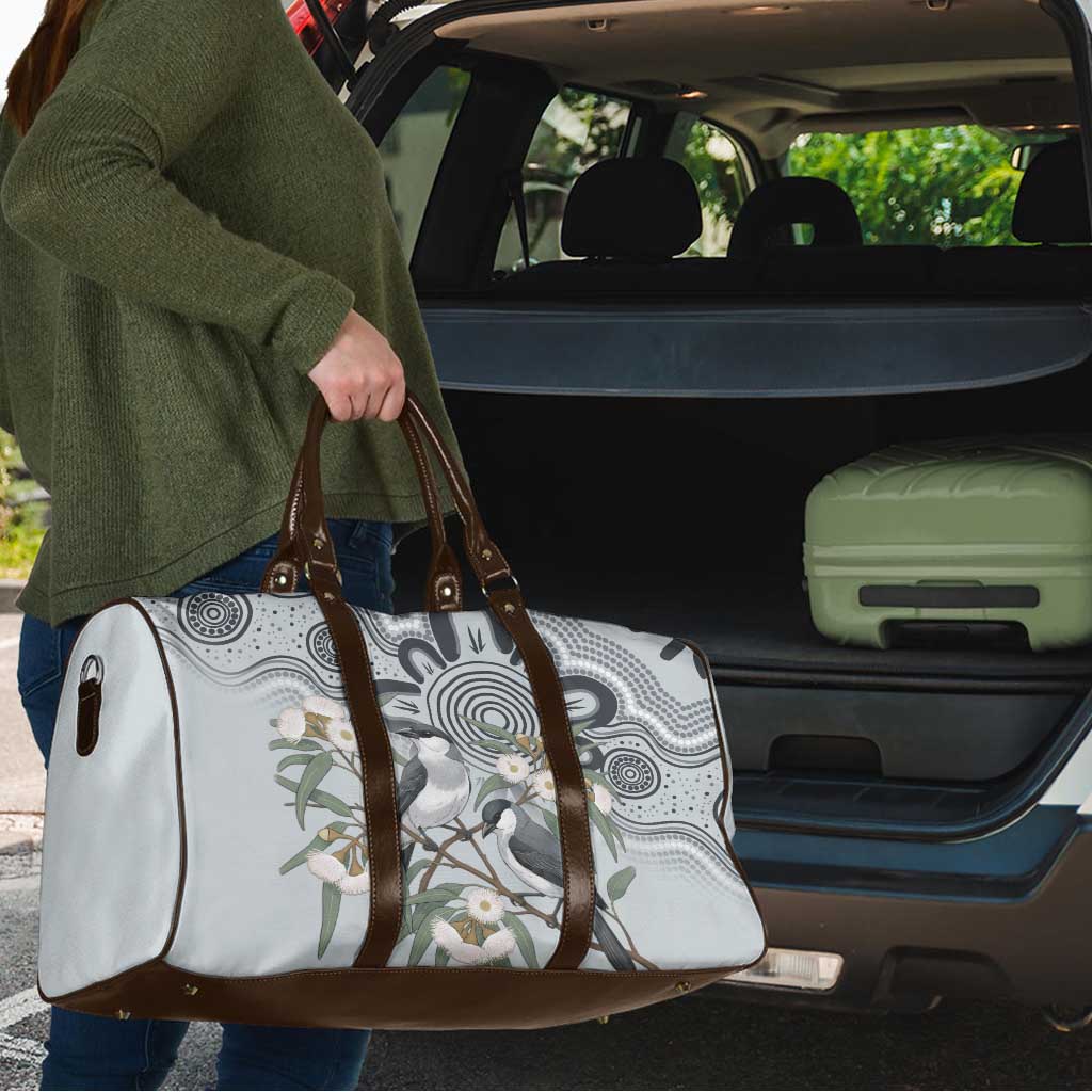 Australia Grey Butcherbird Travel Bag Eucalyptus Alba Indigenous Art - Aussie Hoodie