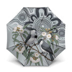 Australia Grey Butcherbird Umbrella Eucalyptus Alba Indigenous Art - Aussie Hoodie