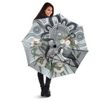Australia Grey Butcherbird Umbrella Eucalyptus Alba Indigenous Art - Aussie Hoodie