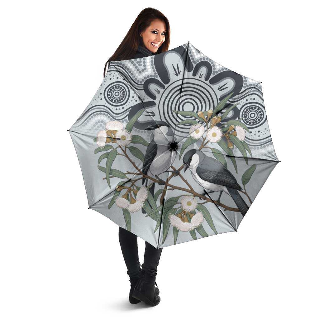 Australia Grey Butcherbird Umbrella Eucalyptus Alba Indigenous Art - Aussie Hoodie
