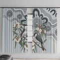 Australia Grey Butcherbird Window Curtain Eucalyptus Alba Indigenous Art - Aussie Hoodie