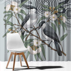 Australia Grey Butcherbird Window Curtain Eucalyptus Alba Indigenous Art - Aussie Hoodie