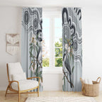Australia Grey Butcherbird Window Curtain Eucalyptus Alba Indigenous Art - Aussie Hoodie