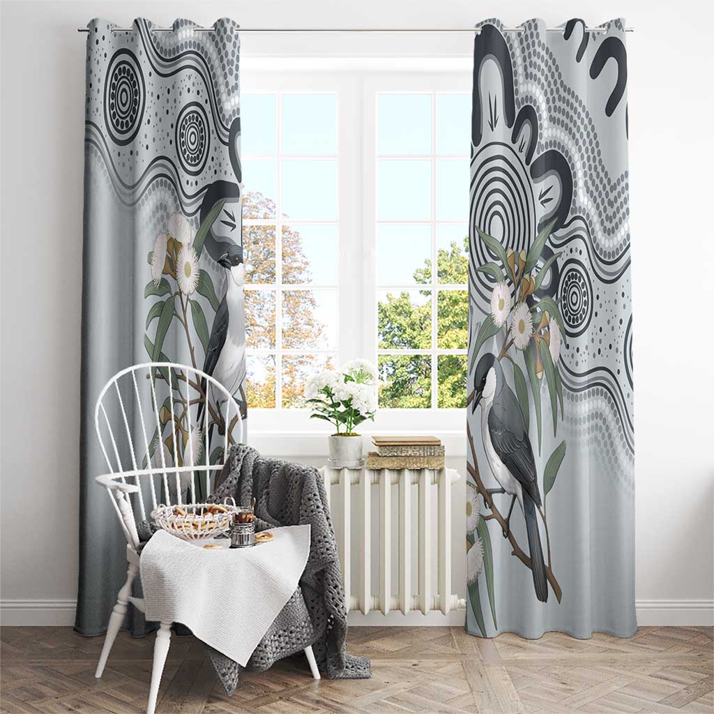 Australia Grey Butcherbird Window Curtain Eucalyptus Alba Indigenous Art - Aussie Hoodie