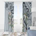 Australia Grey Butcherbird Window Curtain Eucalyptus Alba Indigenous Art - Aussie Hoodie