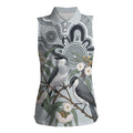 Australia Grey Butcherbird Women Sleeveless Polo Shirt Eucalyptus Alba Indigenous Art - Aussie Hoodie