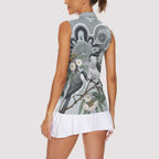 Australia Grey Butcherbird Women Sleeveless Polo Shirt Eucalyptus Alba Indigenous Art - Aussie Hoodie