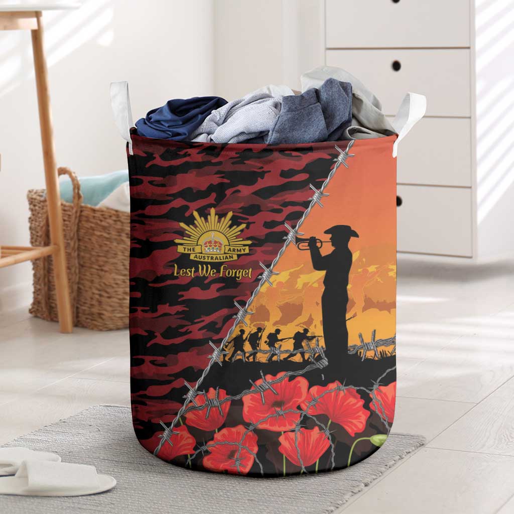 ANZAC Lest We Forget Laundry Basket Australian Army Poppy Tribute