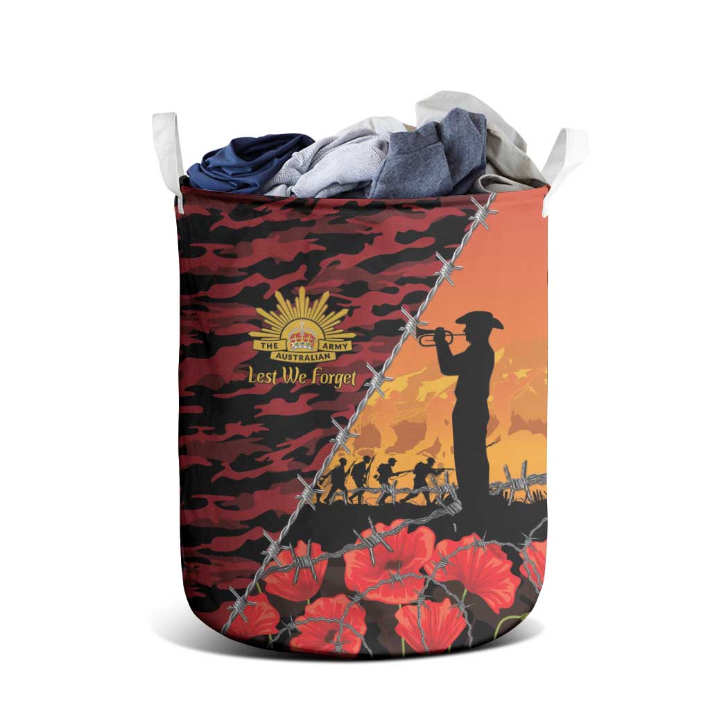 ANZAC Lest We Forget Laundry Basket Australian Army Poppy Tribute