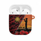 ANZAC Lest We Forget AirPods Case Australian Army Poppy Tribute