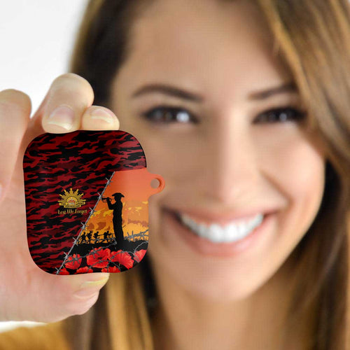 ANZAC Lest We Forget AirPods Case Australian Army Poppy Tribute
