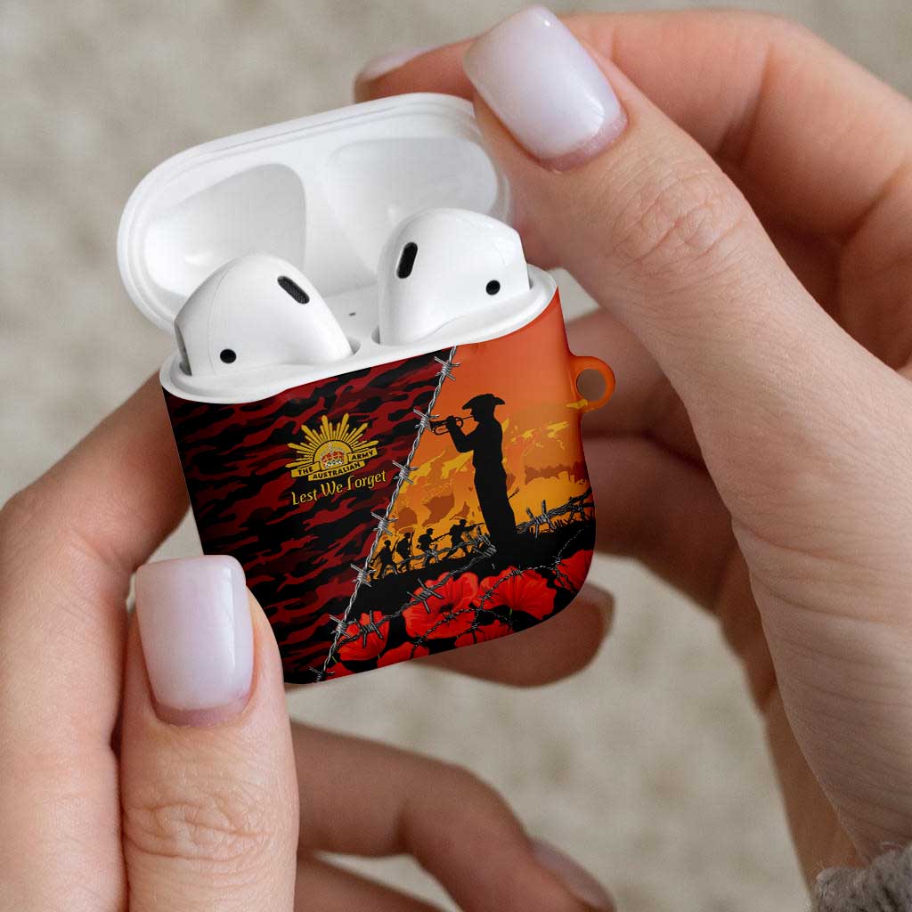 ANZAC Lest We Forget AirPods Case Australian Army Poppy Tribute