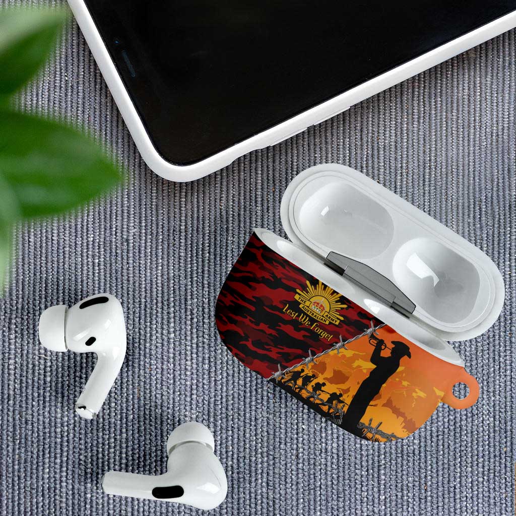 ANZAC Lest We Forget AirPods Case Australian Army Poppy Tribute
