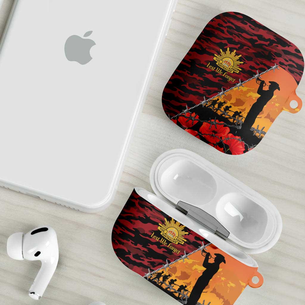 ANZAC Lest We Forget AirPods Case Australian Army Poppy Tribute