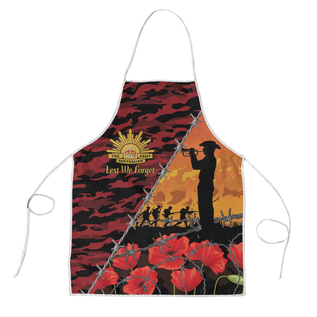 ANZAC Lest We Forget Apron Australian Army Poppy Tribute