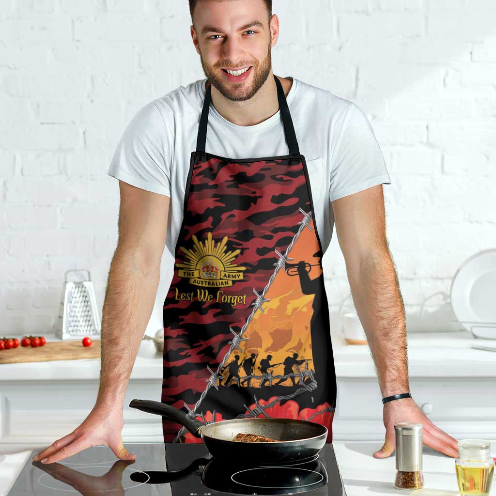 ANZAC Lest We Forget Apron Australian Army Poppy Tribute