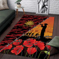 ANZAC Lest We Forget Area Rug Australian Army Poppy Tribute