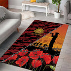 ANZAC Lest We Forget Area Rug Australian Army Poppy Tribute