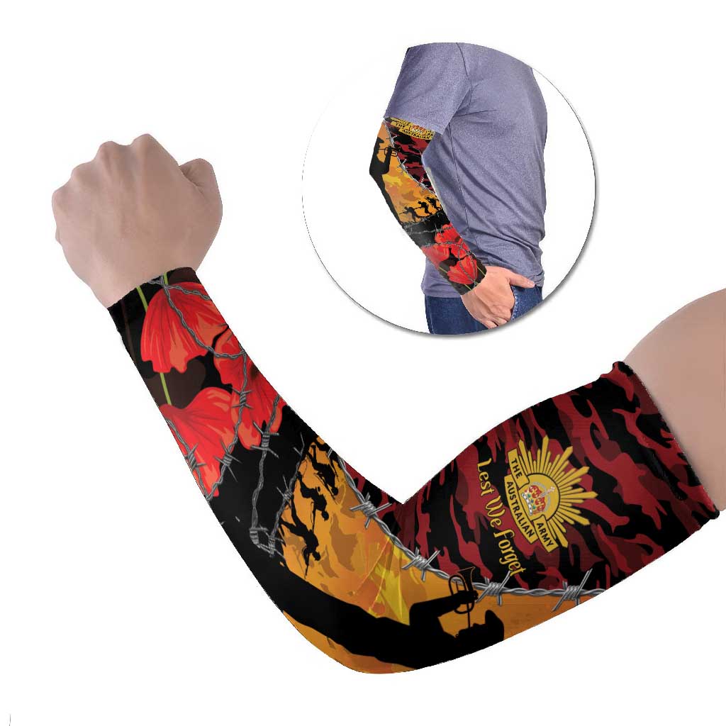 ANZAC Lest We Forget Arm Sleeves Australian Army Poppy Tribute