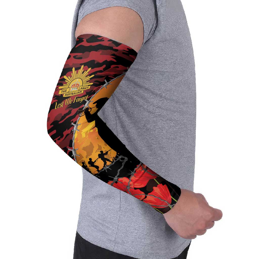 ANZAC Lest We Forget Arm Sleeves Australian Army Poppy Tribute