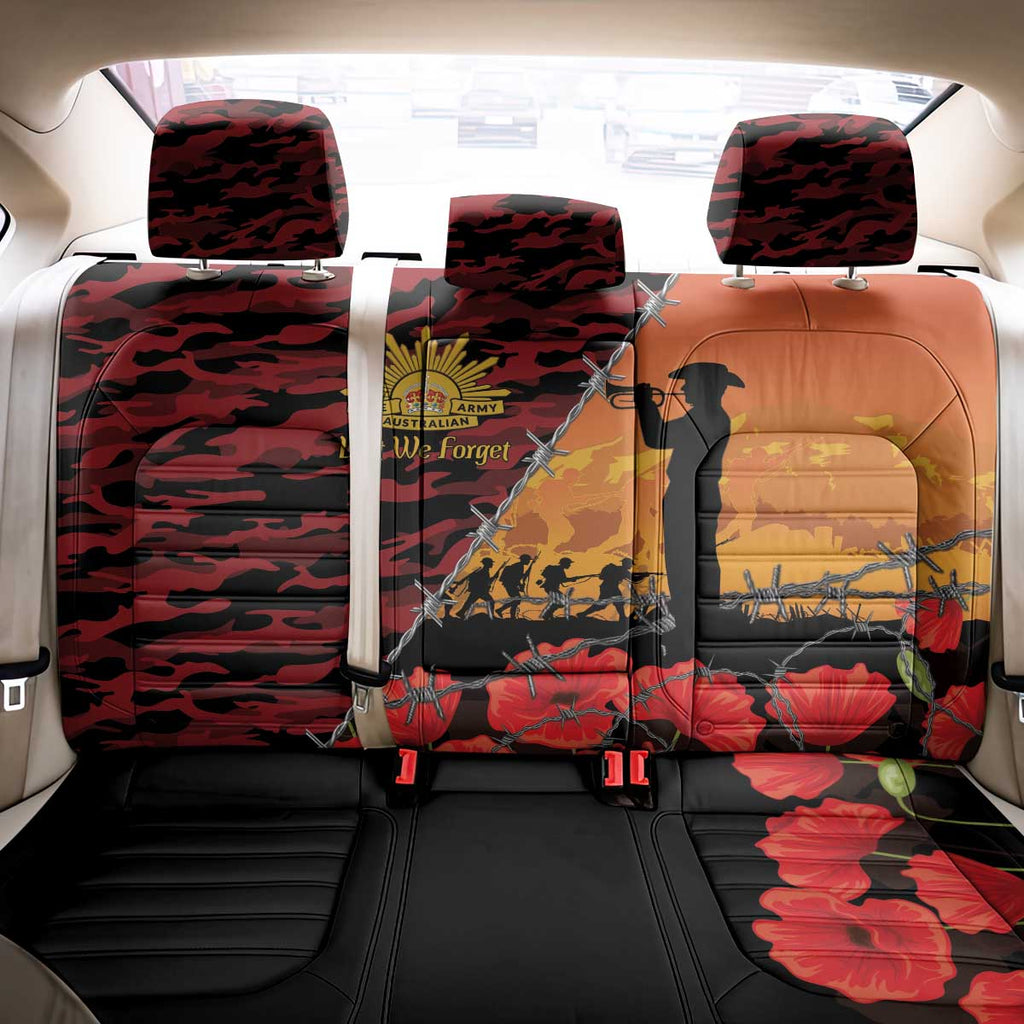 ANZAC Lest We Forget Back Car Seat Cover Australian Army Poppy Tribute