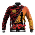 ANZAC Lest We Forget Baseball Jacket Australian Army Poppy Tribute