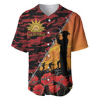 ANZAC Lest We Forget Baseball Jersey Australian Army Poppy Tribute