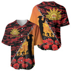 ANZAC Lest We Forget Baseball Jersey Australian Army Poppy Tribute