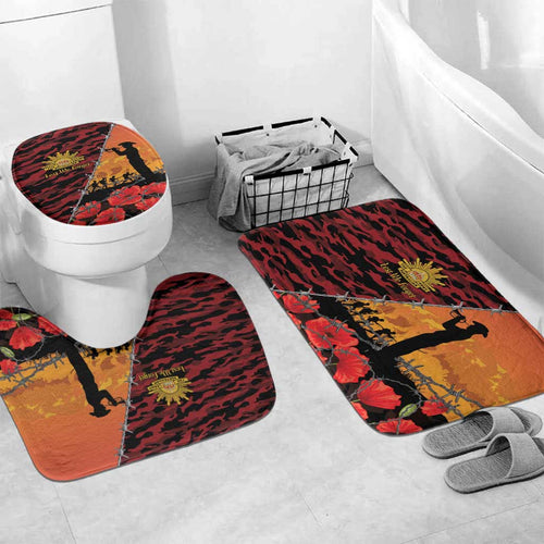ANZAC Lest We Forget Bathroom Set Australian Army Poppy Tribute