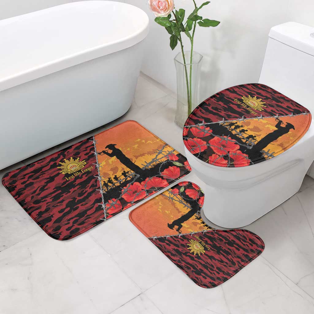 ANZAC Lest We Forget Bathroom Set Australian Army Poppy Tribute
