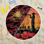 ANZAC Lest We Forget Beach Blanket Australian Army Poppy Tribute