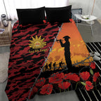 ANZAC Lest We Forget Bedding Set Australian Army Poppy Tribute