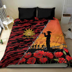 ANZAC Lest We Forget Bedding Set Australian Army Poppy Tribute