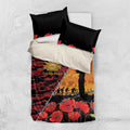ANZAC Lest We Forget Bedding Set Australian Army Poppy Tribute