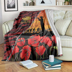 ANZAC Lest We Forget Blanket Australian Army Poppy Tribute