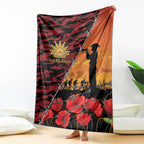 ANZAC Lest We Forget Blanket Australian Army Poppy Tribute