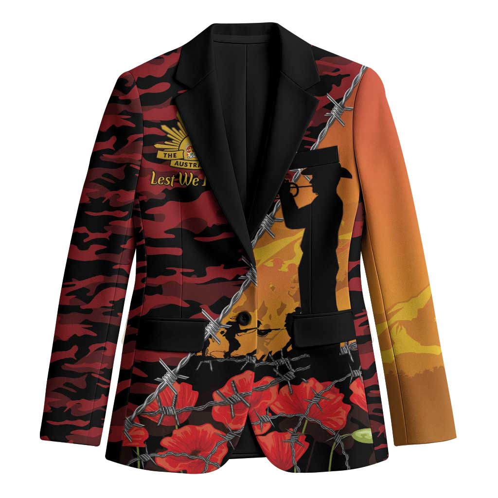 ANZAC Lest We Forget Blazer Australian Army Poppy Tribute