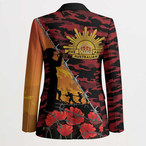 ANZAC Lest We Forget Blazer Australian Army Poppy Tribute
