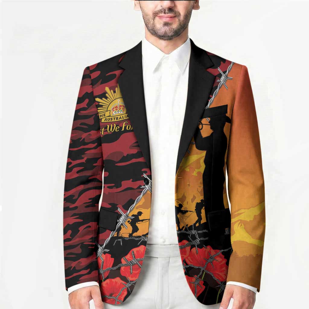 ANZAC Lest We Forget Blazer Australian Army Poppy Tribute