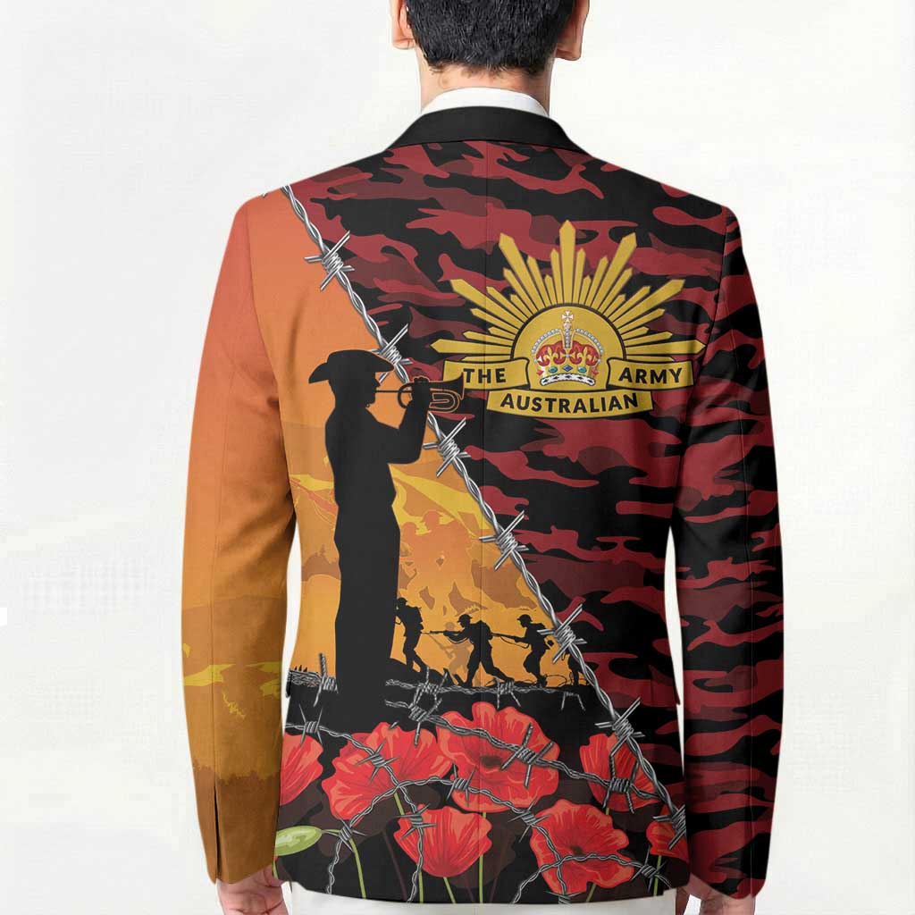 ANZAC Lest We Forget Blazer Australian Army Poppy Tribute