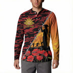 ANZAC Lest We Forget Button Sweatshirt Australian Army Poppy Tribute