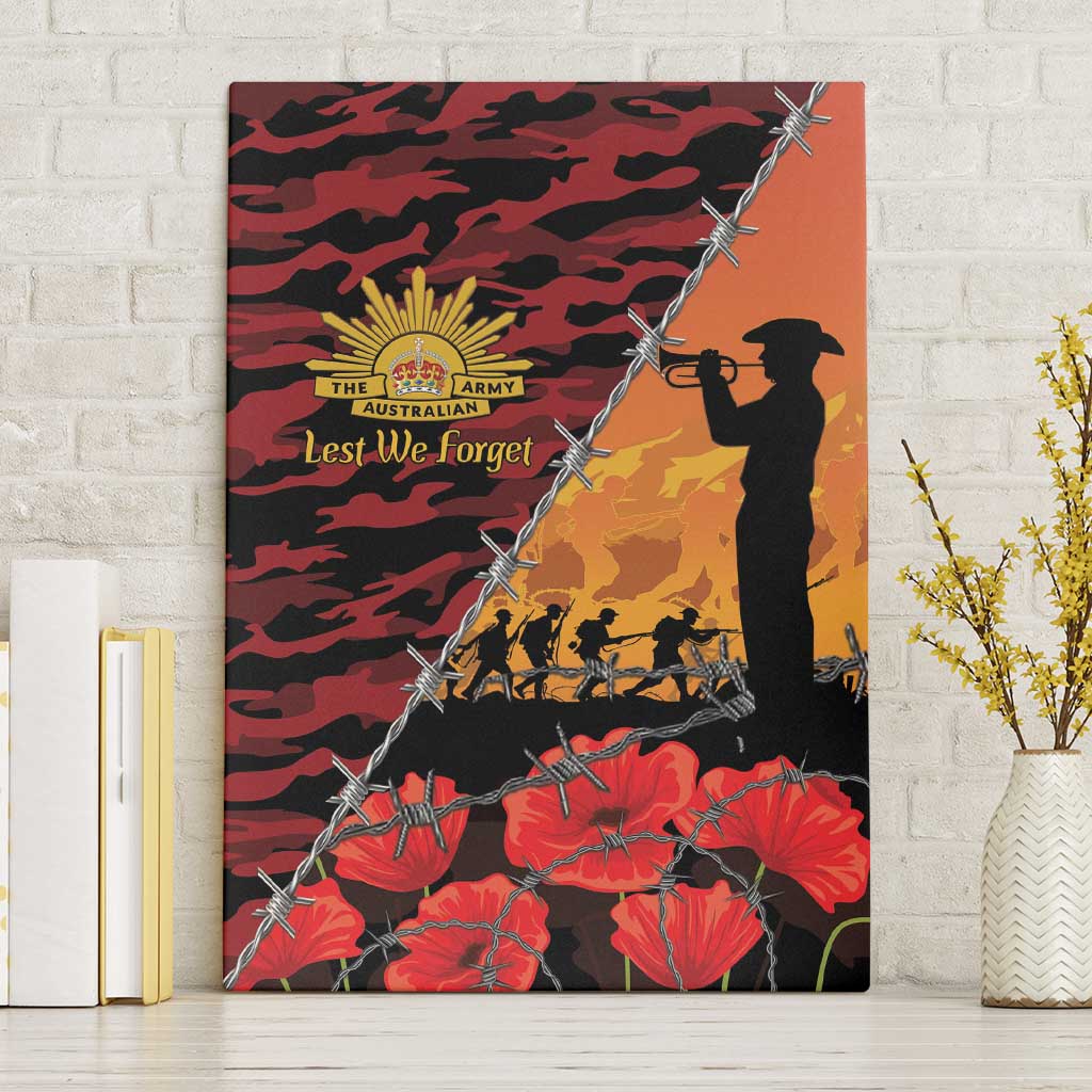 ANZAC Lest We Forget Canvas Wall Art Australian Army Poppy Tribute
